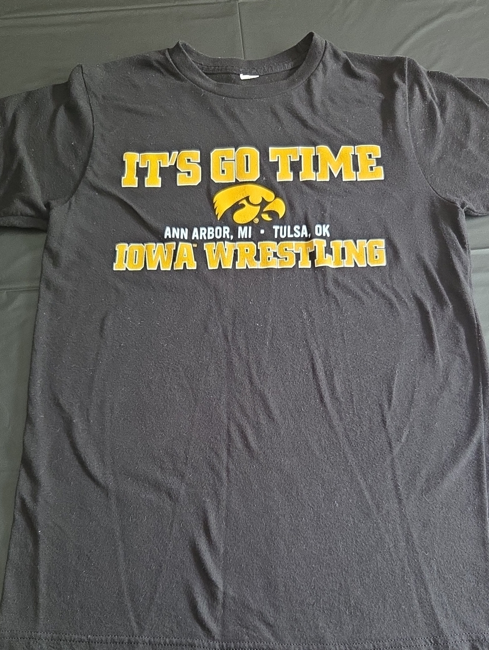 Iowa Wrestling 'It's Go Time' Short Sleeve T-Shirt - Black/Gold